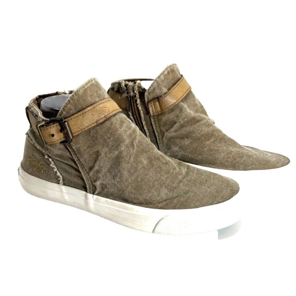 Blowfish Marcella Women's Size 8 Fashion Sneakers Green Canvas High Top Shoes